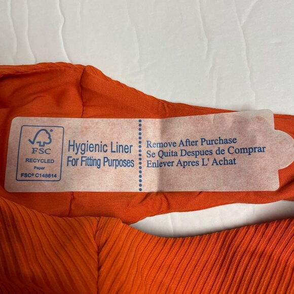 Andie The Asbury Ribbed One Piece Swimsuit Siren Orange Sz SM - Picture 6 of 10